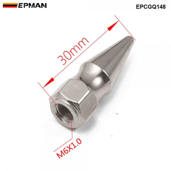 EPMAN 6PCS/Pack Billet M6*1.0 Chrome Spikes Engine Bay Dress Up Washer Bolt Kit For Honda Civic Integra RSX Engine Valve Cover EPCGQ148