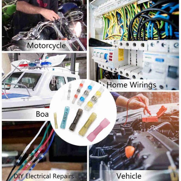 EPMAN 200PCS Solder Seal Butt Connectors + Heat Shrink Wire Terminals Electrical Crimp EPH204GP200