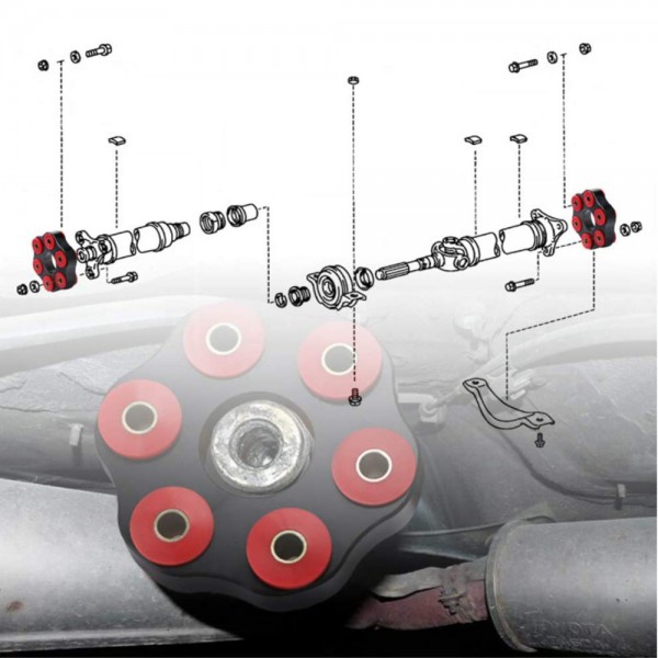 EPMAN Drive Shaft Flex Disc LK=78mm/12mm or LK=78mm/10mm LK=96mm/12mm Polyurethane Aluminum For BMW E30 E36 E39 E46