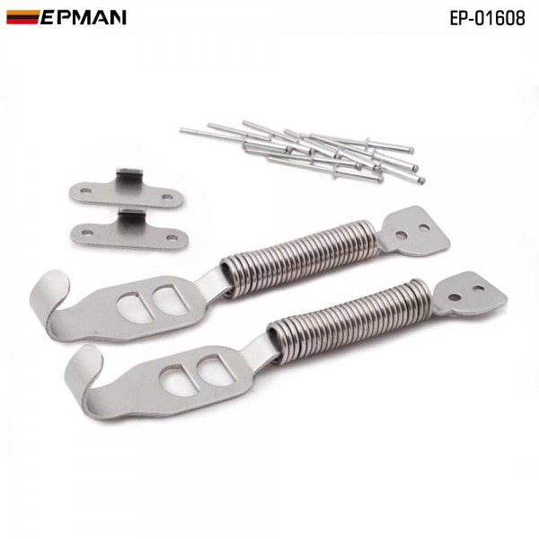 EPMAN Stainless Steel Car Racing Mount Bonnet Hook Pin Lock Kit Latch Spring Fastener EP-01608