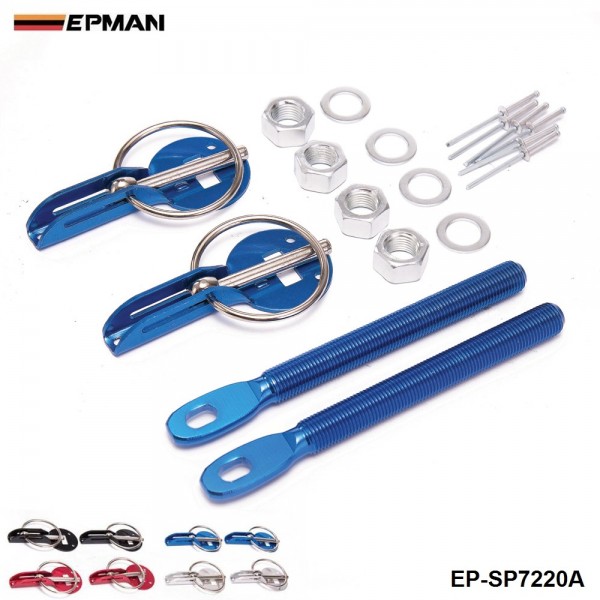 thumbnail image 2 of DNA Motoring Silver Aluminum Racing Hood Pin Lock Kit Bonnet Latch Universal 2 of 4