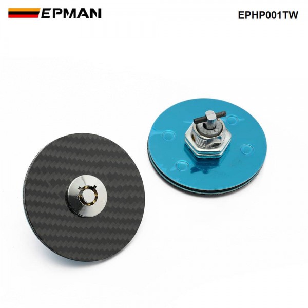 (BLACK Carbon Fiber )Flush Mount Hood Lock w/ Key Variable Mount EPHP001TW