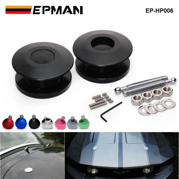 EPMAN Quick-Latch 2.5" Low Profile Push Button Hood Pins Fastener - Billet - Satin - Each EP-HP006 EPMAN Quick-Latch 2.5" Low Profile Push Button Hood Pins Fastener - Billet - Satin - Each EP-HP006