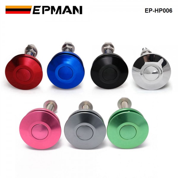 EPMAN Quick-Latch 2.5" Low Profile Push Button Hood Pins Fastener - Billet - Satin - Each EP-HP006 EPMAN Quick-Latch 2.5" Low Profile Push Button Hood Pins Fastener - Billet - Satin - Each EP-HP006