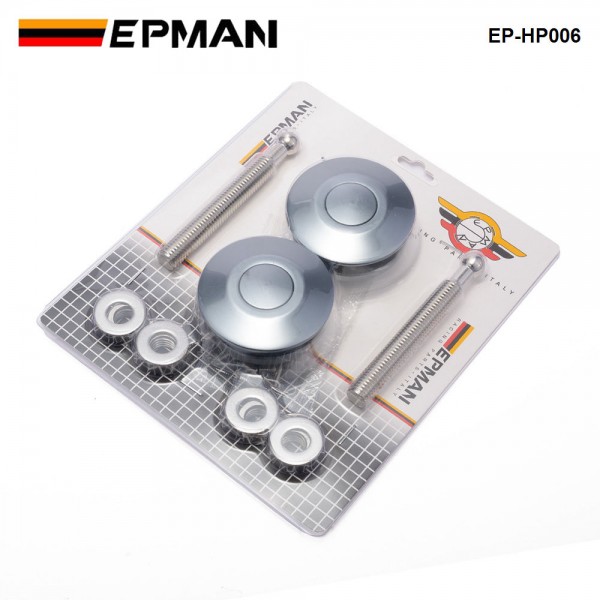 EPMAN Quick-Latch 2.5" Low Profile Push Button Hood Pins Fastener - Billet - Satin - Each EP-HP006 EPMAN Quick-Latch 2.5" Low Profile Push Button Hood Pins Fastener - Billet - Satin - Each EP-HP006