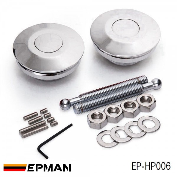 EPMAN Quick-Latch 2.5" Low Profile Push Button Hood Pins Fastener - Billet - Satin - Each EP-HP006