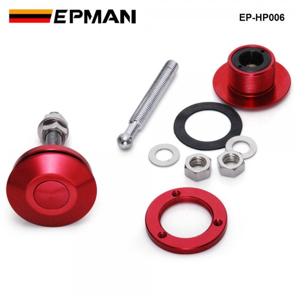 EPMAN Quick-Latch 2.5" Low Profile Push Button Hood Pins Fastener - Billet - Satin - Each EP-HP006 EPMAN Quick-Latch 2.5" Low Profile Push Button Hood Pins Fastener - Billet - Satin - Each EP-HP006