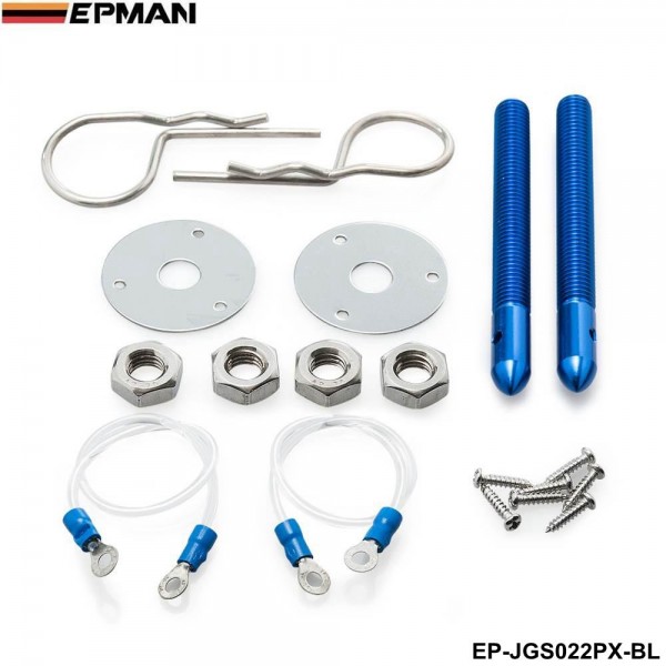 EPMAN Universal Racing Sport Hair Pin Car Styling Hood Pin Locking Kit With Lanyard EP-JGS022PX