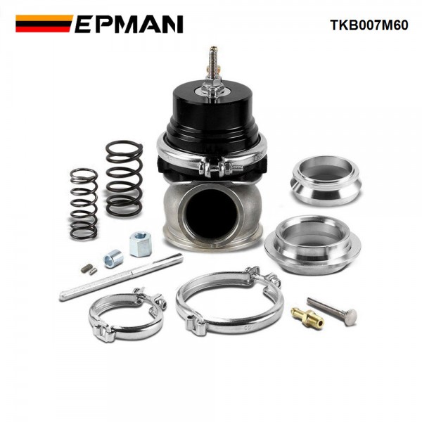 EPMAN 60mm Turbo V-band 60mm External Waste Gate Bypass Exhaust Manifold + Spring TKB007M60