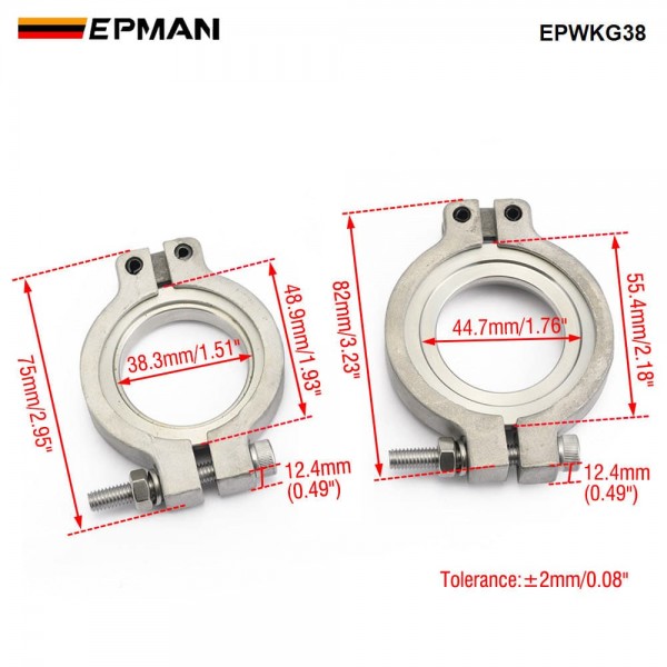 EPMAN 38mm TiAL Style V-Band Clamp and Flange Kit Fit For EPMAN MV-R MV-S Turbo Exhaust Systems 38mm Wastegate EPWKG38
