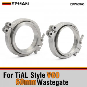 EPMAN 60mm TiAL Style V60 Wastegate Flange Kit Stainless Steel V-Band Clamp Universal External Wastegate Welding Adapter For Turbo Manifold EPWKG60