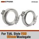 EPMAN 60mm TiAL Style V60 Wastegate Flange Kit Stainless Steel V-Band Clamp Universal External Wastegate Welding Adapter For Turbo Manifold EPWKG60