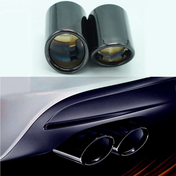 EPMAN -304SS Dual Exhaust Black Chrome Muffler Tips For BMW 5 Serice N20 engine EP-EM8124BMWT