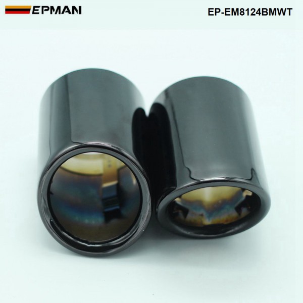 EPMAN -304SS Dual Exhaust Black Chrome Muffler Tips For BMW 5 Serice N20 engine EP-EM8124BMWT