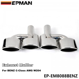 EPMAN 2PCS 50mm 304 Stainless Steel Exhaust Muffler Tip For BENZ C-Class AMG W204 EP-EM8088BENZ