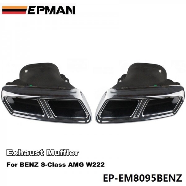 EPMAN Chrome 304 Stainless Steel Exhaust Muffler Tip For BENZ S-Class AMG W222 EP-EM8095BENZ