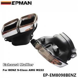 EPMAN Chrome 304 Stainless Steel For Mercedes-Benz AMG S65 S63 E63 Exhaust Muffler Tips W222 W212 W205 R231 W218 EP-EM8098BENZ