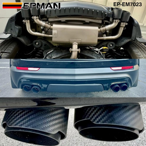 EPMAN ID 2.5'' (63mm) Carbon Fiber Exhaust Muffler Tip OD 89mm(3.5") 102mm(4") 114mm(4.5") EP-EM7023