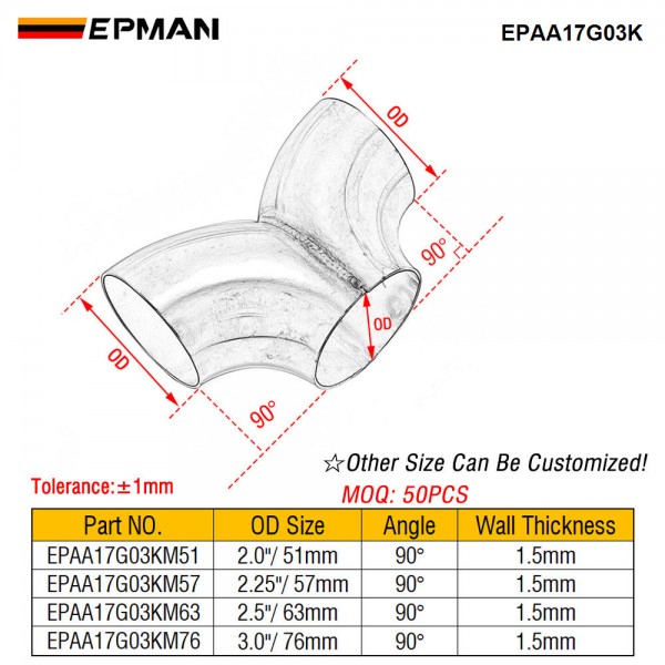 EPMAN Universal Welding Exhaust Pipe Precision T-Style Y-Pipe Structure Customizable (2"-3.5" ) Welding For racing cars, trucks, and motorcycles EPAA17G03K EPMAN Universal Welding Exhaust Pipe Precision T-Style Y-Pipe Structure Customizable (2"-3.5" ) Welding For racing cars, trucks, and motorcycles EPAA17G03K