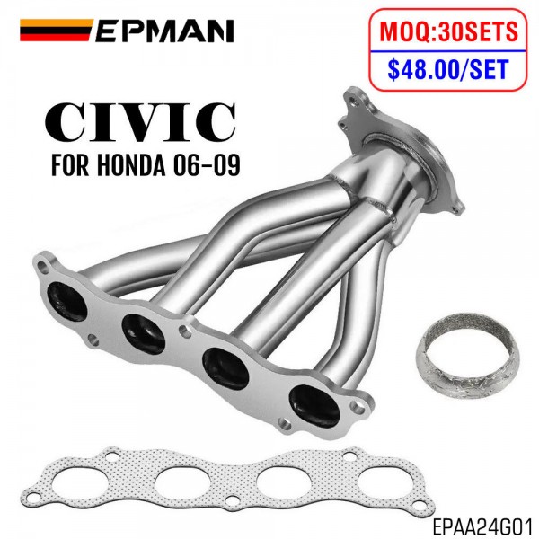 EPMAN Racing Stainless Steel Headers For Honda Civic Si 06-09 Exhaust System EPAA24G01 EPMAN Racing Stainless Steel Headers For Honda Civic Si 06-09 Exhaust System EPAA24G01