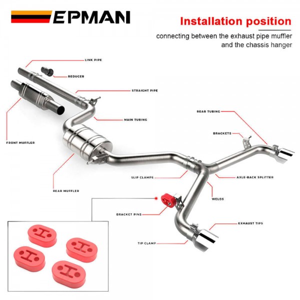EPMAN 4PCS Universal 2 Holes Exhaust Hanger Rubber Insulator Bushing Mount EPDJ401S EPMAN 4PCS Universal 2 Holes Exhaust Hanger Rubber Insulator Bushing Mount EPDJ401S