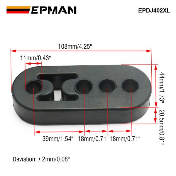 EPMAN 2PCS Universal Exhaust Hanger Rubber Insulator Bushing Mount 4 Holes EPDJ402XL EPMAN 2PCS Universal Exhaust Hanger Rubber Insulator Bushing Mount 4 Holes EPDJ402XL