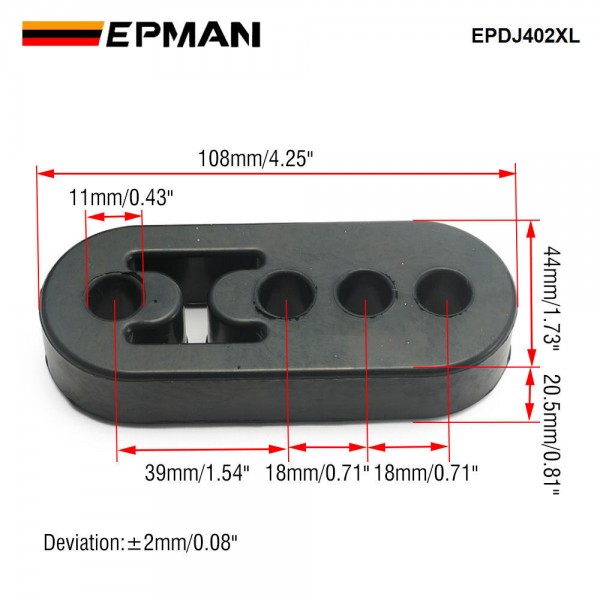 EPMAN 2PCS Universal Exhaust Hanger Rubber Insulator Bushing Mount 4 Holes EPDJ402XL