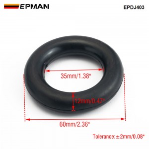 EPMAN 2PCS 60mm O Ring Car Exhaust Hanger Black Noise Reduction Long Lasting Exhaust Hanger O Ring For Vehicles EPDJ403