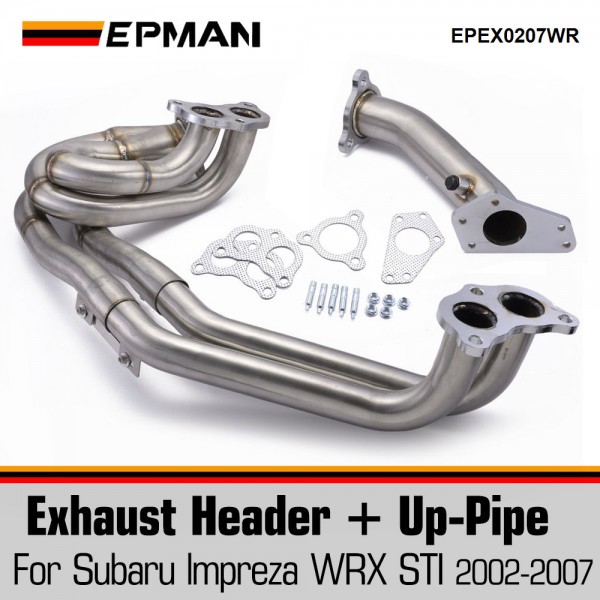 EPMAN For Subaru lmpreza WRX STI 2002-2007 2.0L 2.5L Turbo Stainless Steel Exhaust Header + Up-Pipe EPEX0207WR EPMAN For Subaru lmpreza WRX STI 2002-2007 2.0L 2.5L Turbo Stainless Steel Exhaust Header + Up-Pipe EPEX0207WR