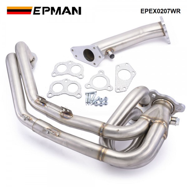 EPMAN For Subaru lmpreza WRX STI 2002-2007 2.0L 2.5L Turbo Stainless Steel Exhaust Header + Up-Pipe EPEX0207WR