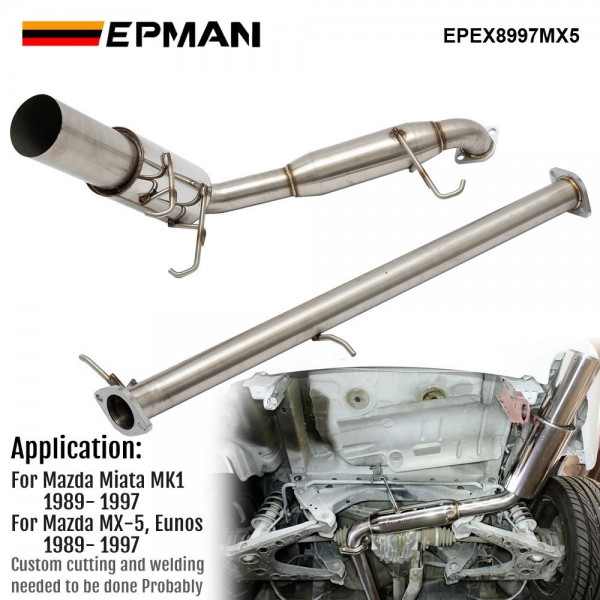 EPMAN High Quality For Mazda Miata MX-5 Eunos 89-97 1.6/1.8L Stainless Exhaust Decat, Downpipe EPEX8997MX5 EPMAN High Quality For Mazda Miata MX-5 Eunos 89-97 1.6/1.8L Stainless Exhaust Decat, Downpipe EPEX8997MX5