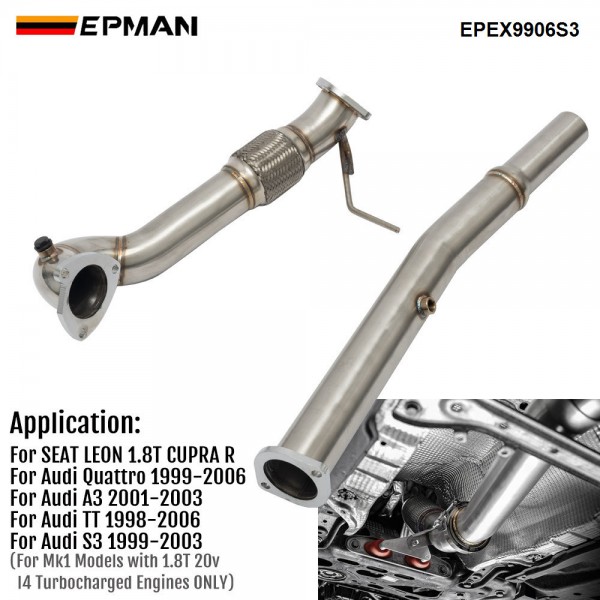EPMAN Performance Exhaust Upgrade Downpipe For Audi S3 TT 1.8T 1999-2003 High Flow EPEX9906S3 EPMAN Performance Exhaust Upgrade Downpipe For Audi S3 TT 1.8T 1999-2003 High Flow EPEX9906S3