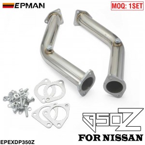 EPMAN 2.5" Test Pipes Stainless Racing  Cat Back Exhaust downpipe For Nissan 350Z/G35 FX35 VQ35DE Test Pipes Decat Catless Straight EPEXDP350Z