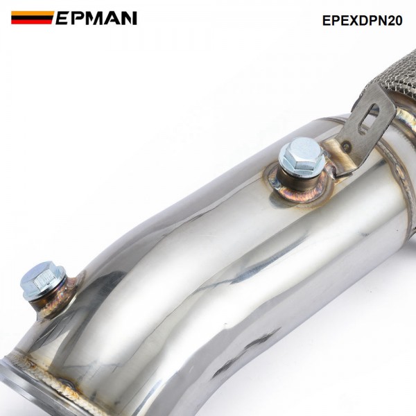 EPMAN N20 Downpipe for BMW 320i 328i F30 420i 428i F32 TIG Welded Stainless Steel Turbo Exhaust Pipe with Flex Section No Cat EPEXDPN20
