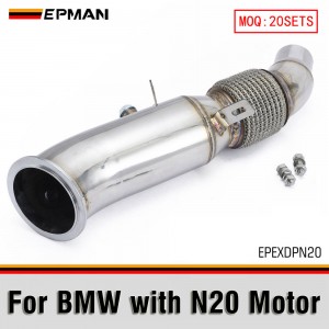 EPMAN N20 Downpipe for BMW 320i 328i F30 420i 428i F32 TIG Welded Stainless Steel Turbo Exhaust Pipe with Flex Section No Cat EPEXDPN20