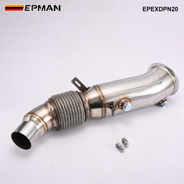EPMAN N20 Downpipe for BMW 320i 328i F30 420i 428i F32 TIG Welded Stainless Steel Turbo Exhaust Pipe with Flex Section No Cat EPEXDPN20