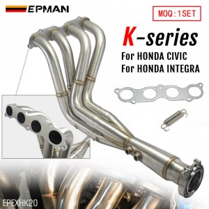 EPMAN Stainless Steel Exhaust Manifold Header V-Band Down Pipe For Honda For Acura K-Series Swapped vehicles EPEXHK20