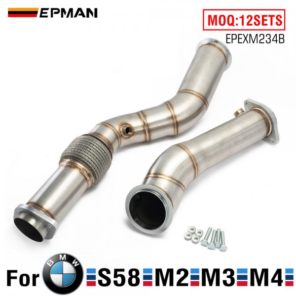 EPMAN Exhaust Catless Down Pipes For BMW S58 3.5" Fat Boy Downpipes M2 M3 M4 G87 G80 G82 G83 EPEXM234B EPMAN Exhaust Catless Down Pipes For BMW S58 3.5" Fat Boy Downpipes M2 M3 M4 G87 G80 G82 G83 EPEXM234B