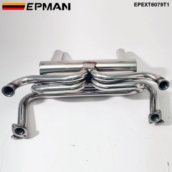 EPMAN Performance Header and Muffler Combination Pea Shooter Exhaust System For Select Volkswagen Type 1 Beetle Karmann Ghia EPEXT6079T1 EPMAN Performance Header and Muffler Combination Pea Shooter Exhaust System For Select Volkswagen Type 1 Beetle Karmann Ghia EPEXT6079T1
