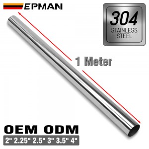 EPMAN Straight exhaust pipe made of stainless steel 100cm stainless steel pipe for exhaust systems