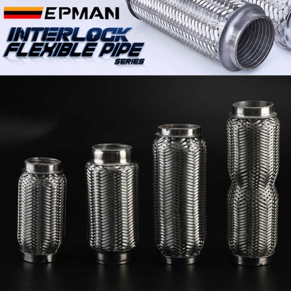 EPMAN Universal Stainless Steel Exhaust Flexible Pipe Flexi Joint Tube Car Repair Accessories EPMAN Universal Stainless Steel Exhaust Flexible Pipe Flexi Joint Tube Car Repair Accessories