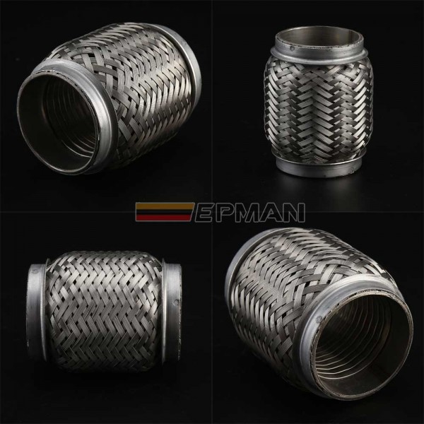 EPMAN Universal Stainless Steel Exhaust Flexible Pipe Flexi Joint Tube Car Repair Accessories EPMAN Universal Stainless Steel Exhaust Flexible Pipe Flexi Joint Tube Car Repair Accessories