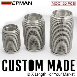 EPMAN Car Exhaust Flexible Pipe Stainless Steel 304 Exhaust Flex Connector Pipes Bellows Universal for Car Durable 
