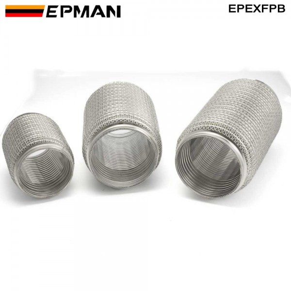 EPMAN Car Exhaust Flexible Pipe Stainless Steel 304 Exhaust Flex Connector Pipes Bellows Universal for Car Durable 