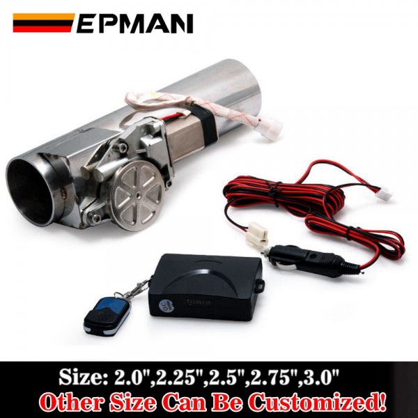 EPMAN 2.0"/2.25"/2.5"/2.75"/3.0" Exhaust Pipe Electric I Pipe Exhaust Electrical Cutout With Remote Control Valve EP-CUT01G EPMAN 2.0"/2.25"/2.5"/2.75"/3.0" Exhaust Pipe Electric I Pipe Exhaust Electrical Cutout With Remote Control Valve EP-CUT01G