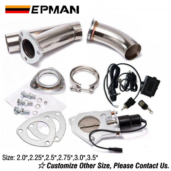 EPMAN 2"/2.25"/2.5"/2.75"/3"/3.5" Elextric Exhaust Catback/Downpipe Cutout/E-cut Out W/Switch ByPASS Valve Kit + Remote EP-CUT2Y EPMAN 2"/2.25"/2.5"/2.75"/3"/3.5" Elextric Exhaust Catback/Downpipe Cutout/E-cut Out W/Switch ByPASS Valve Kit + Remote EP-CUT2Y