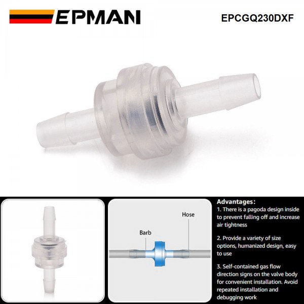 EPMAN Inline Brake Servo Non Return Valve Check One-Way Brake Booster Vacuum Catch Can Exhaust Valve For 4mm Hose EPCGQ230DXF