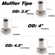 EPMAN Universal Muffler Silencer Round Tip For 3.5" /4'' / 4.5'' Round Tip Muffler EP-XS