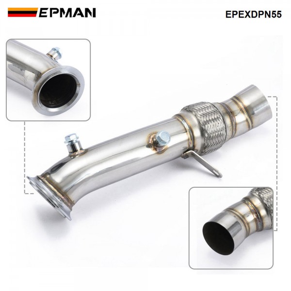 EPMAN Turbo Catless Exhaust Downpipe 3" For BMW N55 535i 640i 740Li F01/F06/F07/F10/F11/F12/F13 EPEXDPN55