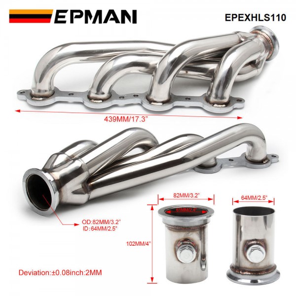 EPMAN Universal LS Swap Conversion Exhaust Headers LS1, LS2, LS3, LS6, LS Engines Truck & SUV,4.8L, 5.3L, 5.7L, 6.0L, 6.2L Engines, V8 Engines EPEXHLS110 EPMAN Universal LS Swap Conversion Exhaust Headers LS1, LS2, LS3, LS6, LS Engines Truck & SUV,4.8L, 5.3L, 5.7L, 6.0L, 6.2L Engines, V8 Engines EPEXHLS110